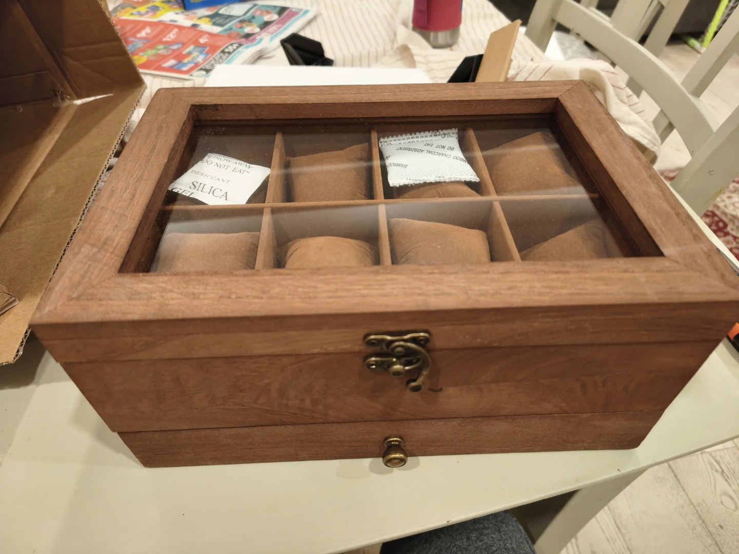 Wooden Watch and Jewellery Storage Box