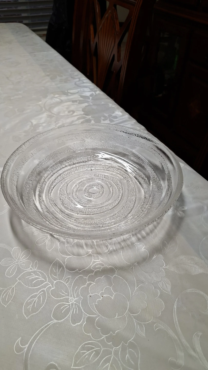 Clear Glass Ripple Serving Bowl