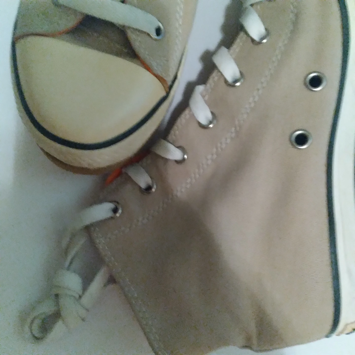 Goldluxe Beige High-Top Wedge Sneakers - photo 5