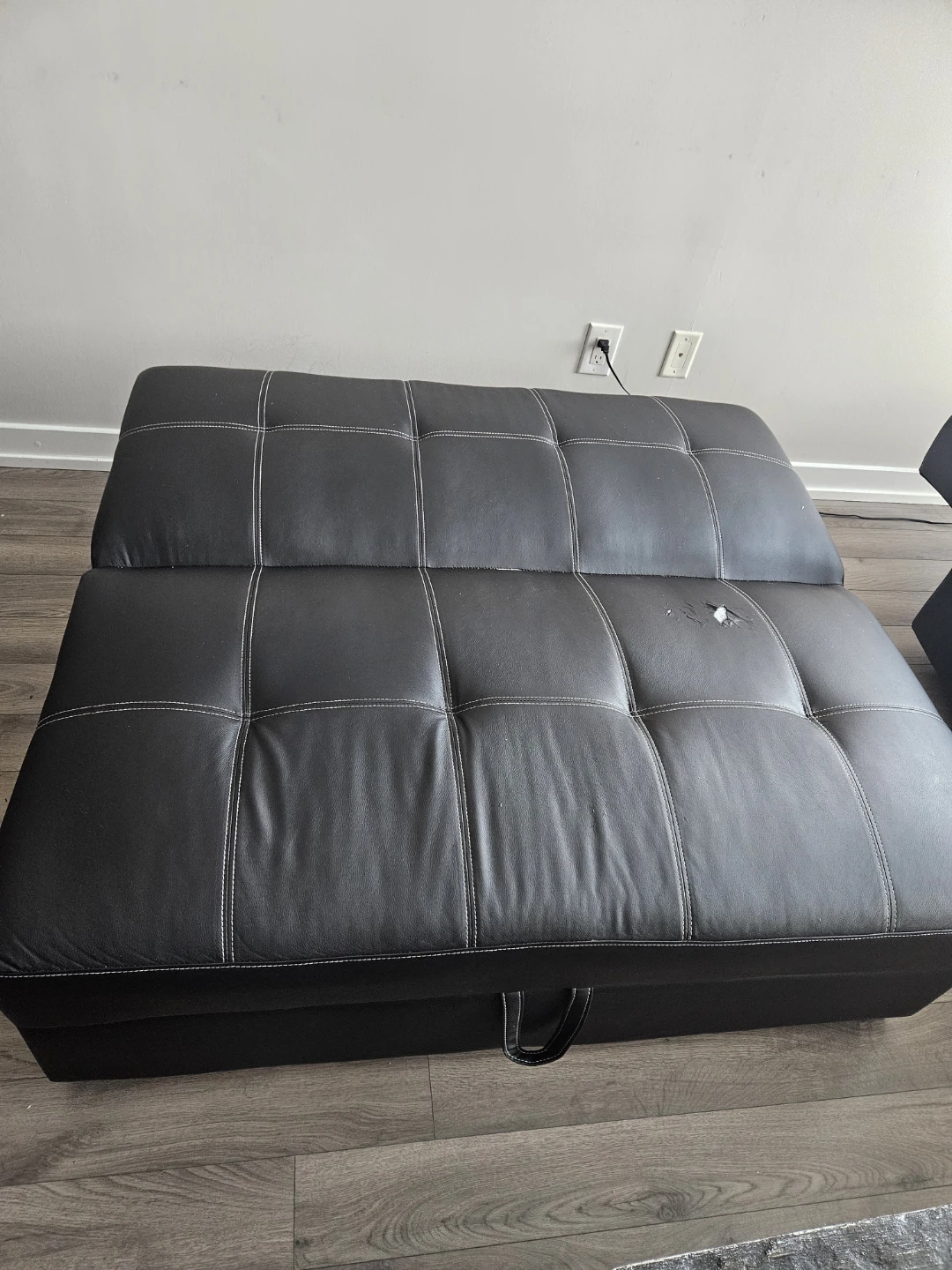Black Convertible Futon Sofa Bed - photo 2