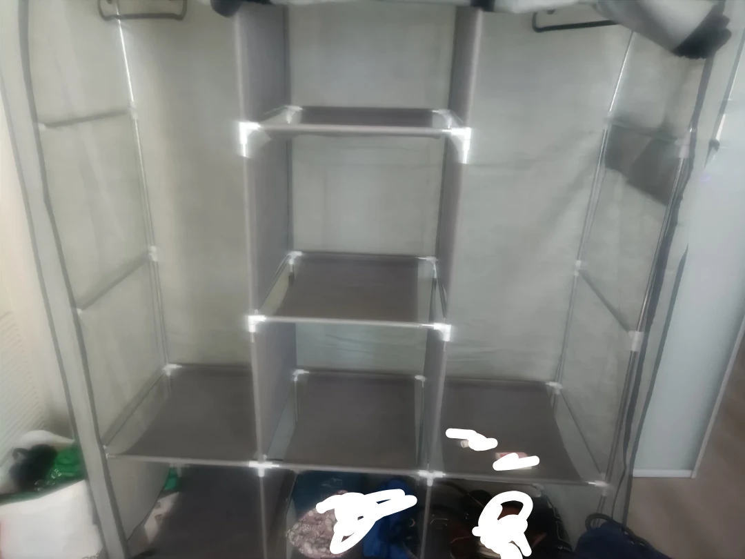 Portable Fabric Wardrobe with Shelves - photo 2