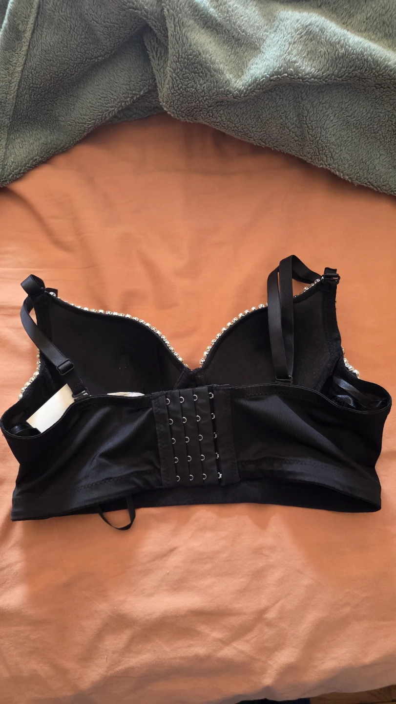 Black Rhinestone Bustier Top - photo 2