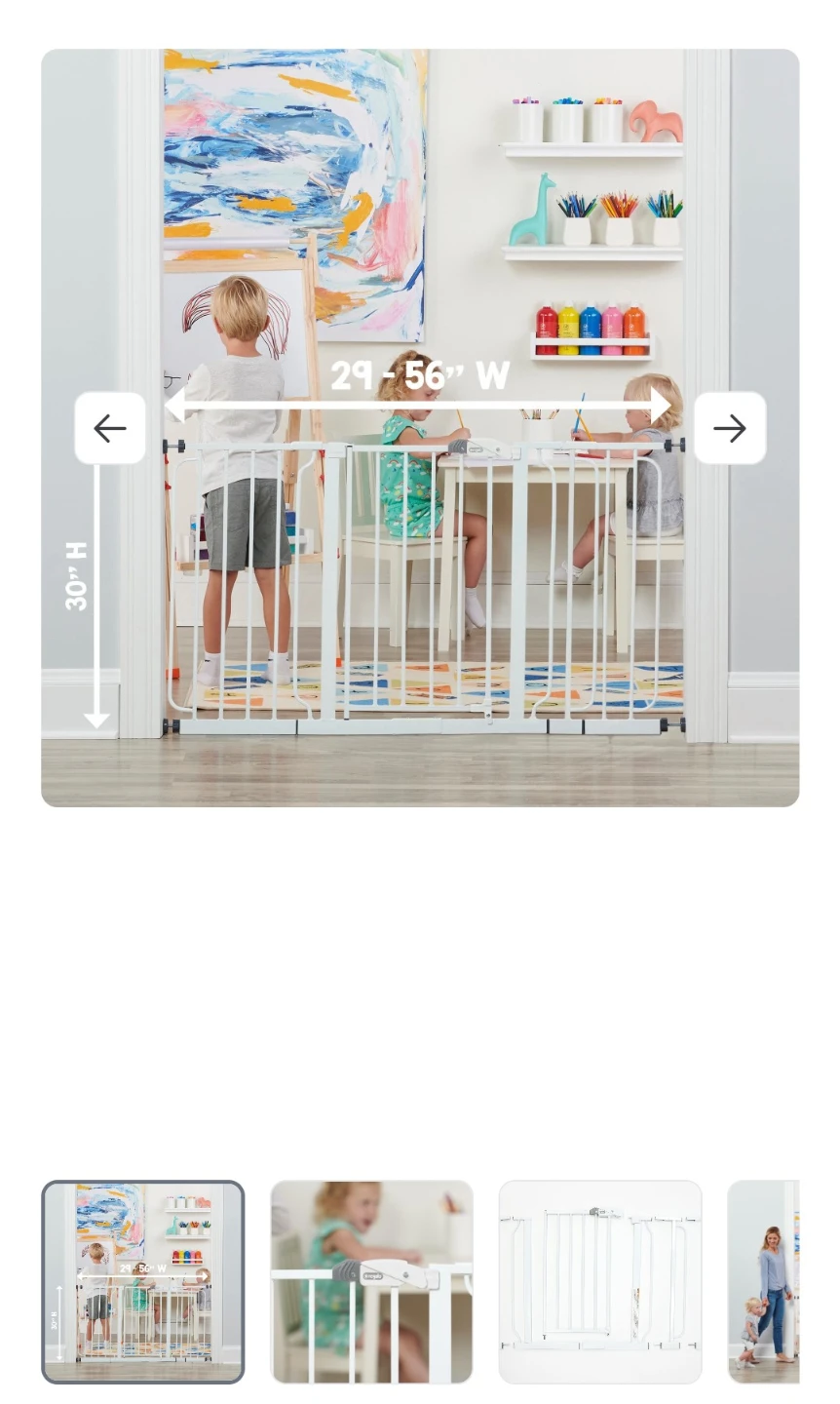 Regalo Safety Baby Gate 56" Extra Wide, Pressure Mount - photo 2