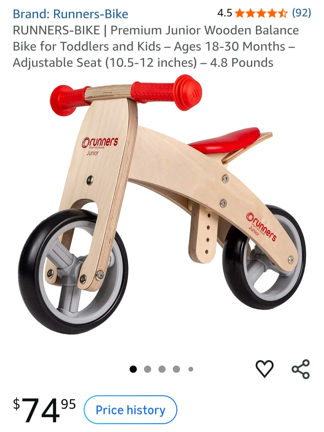 Runners-Bike Premium Wooden Balance Bike - photo 2