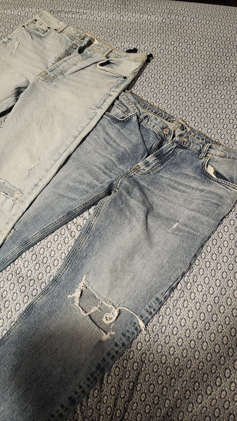 Two pairs of Men's ZARA distressed denim jeans - photo 2