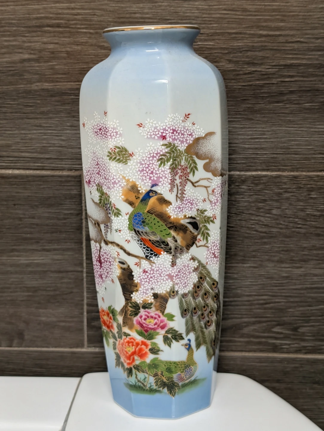 Vintage 1960's Meiho Japan Porcelain Hand Painted Vase