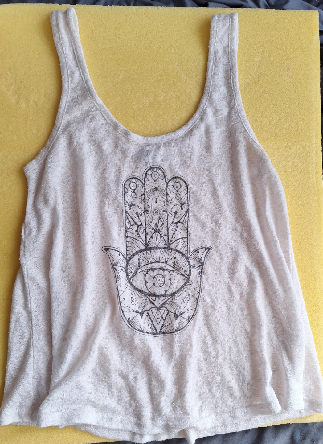 Kismet White Hamsa Tank Top