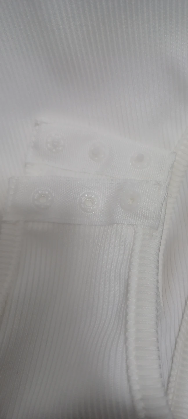 White Mock Neck Bodysuit with Feather Cuffs - photo 3