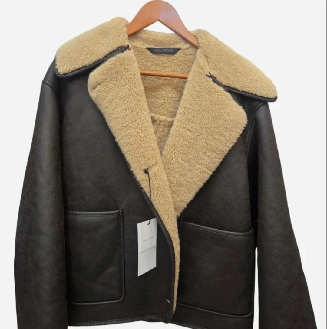 ZARA Faux Shearling Lined Jacket