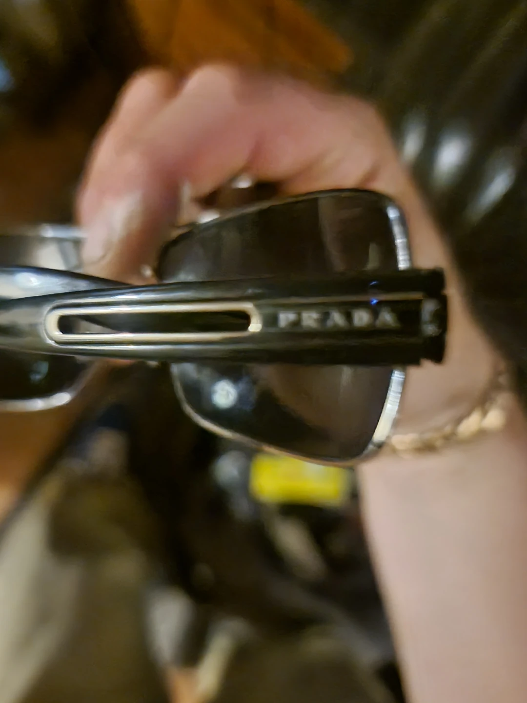 Prada SPR 54I Black Silver Aviator Sunglasses - photo 3