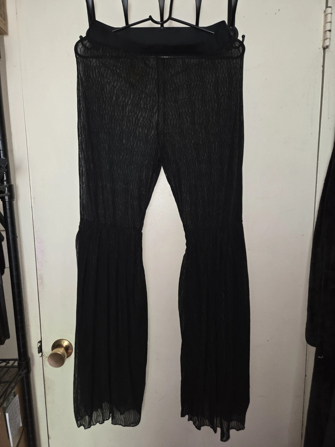Sheer Bell Pants W/ Pattern in a Ladies L