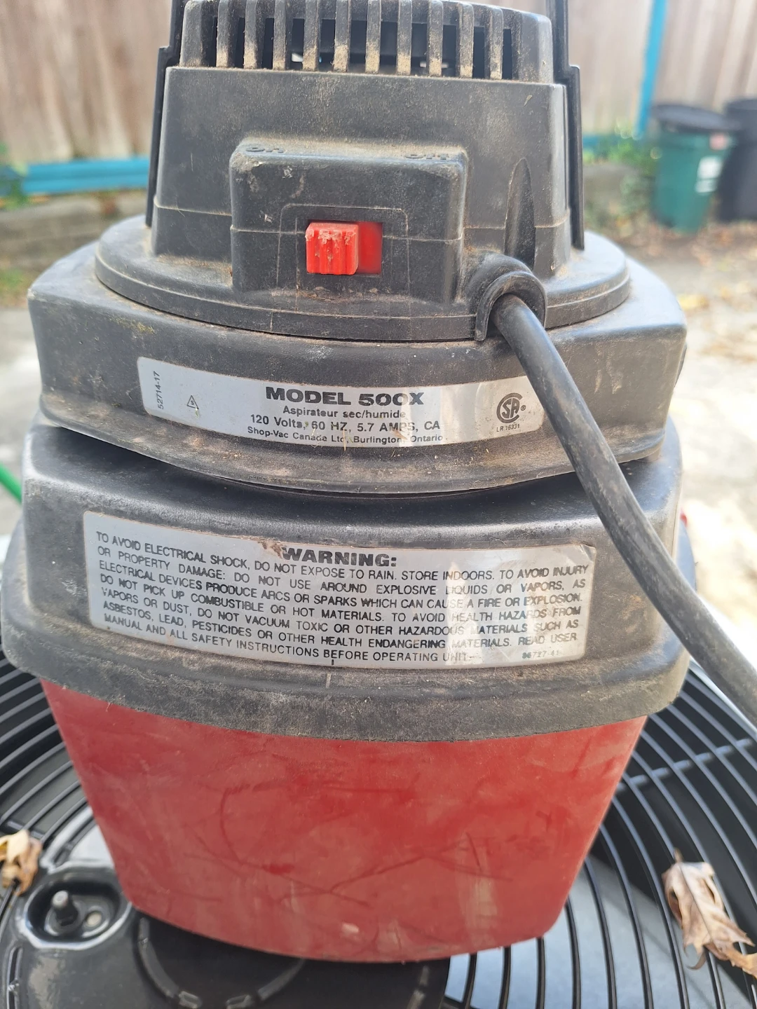 Shop-Vac 1.0 Peak HP Wet/Dry Vacuum Model 500X - photo 2