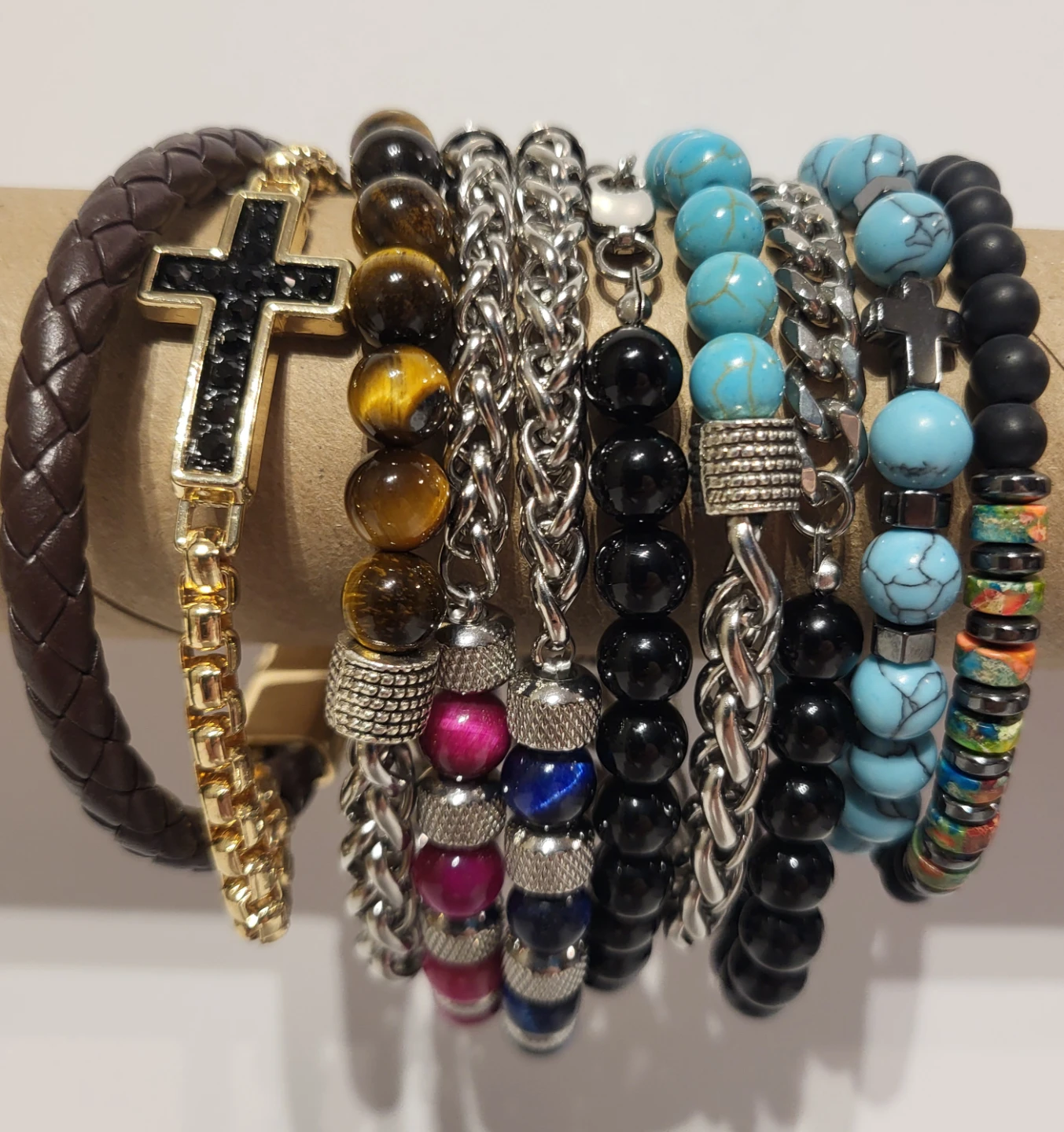 Set of 9 Mens Fashion Bracelets