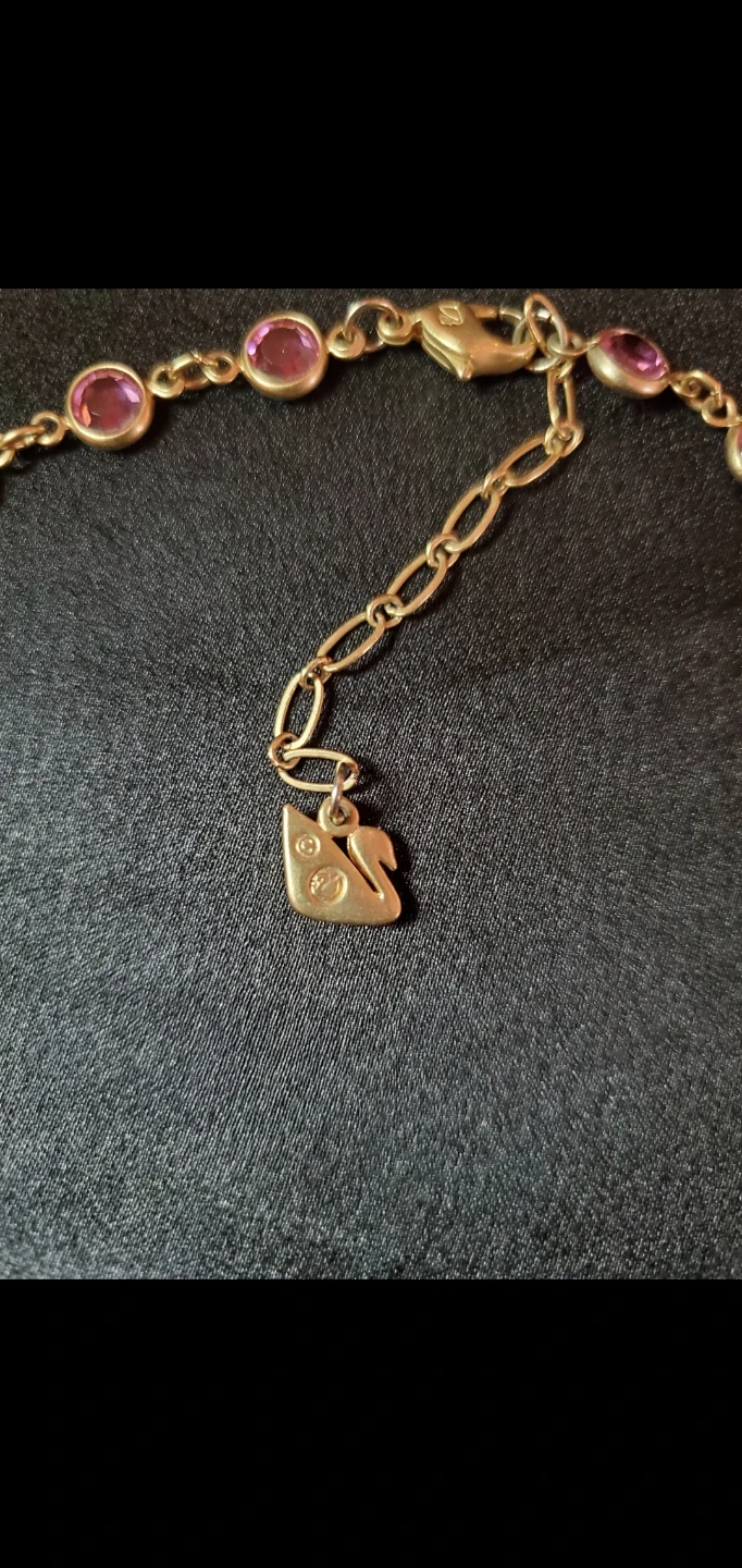 Vintage Swarovski Gold-Tone Pink Crystal Necklace - photo 4