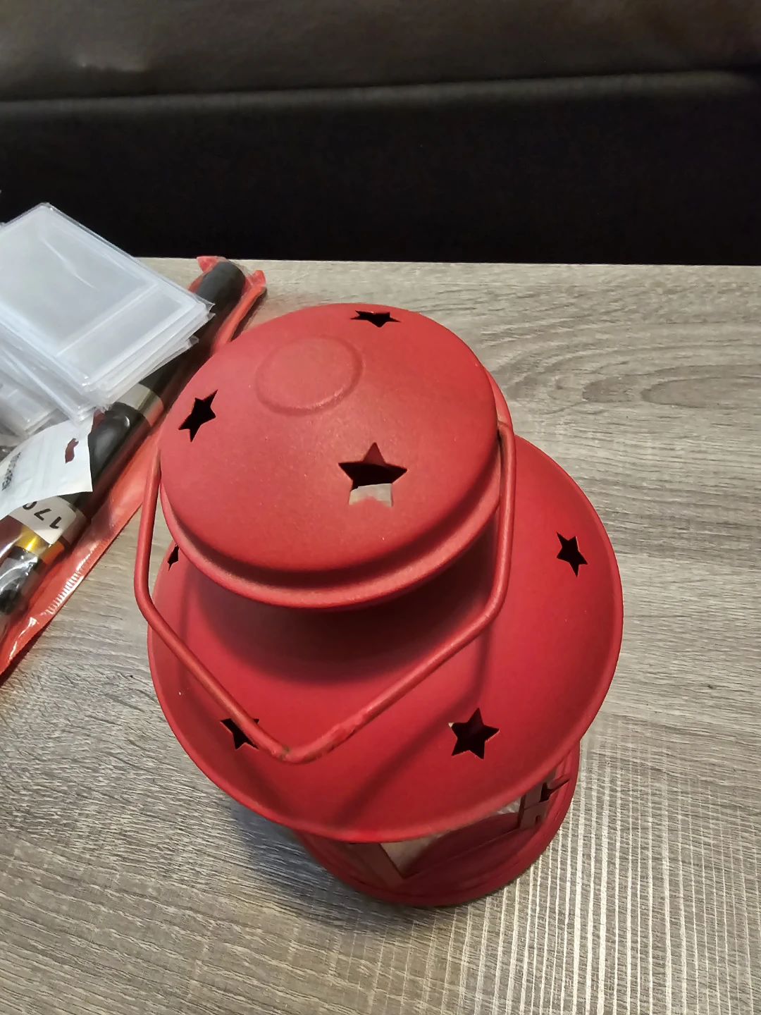 Red Metal Star Lantern - photo 2