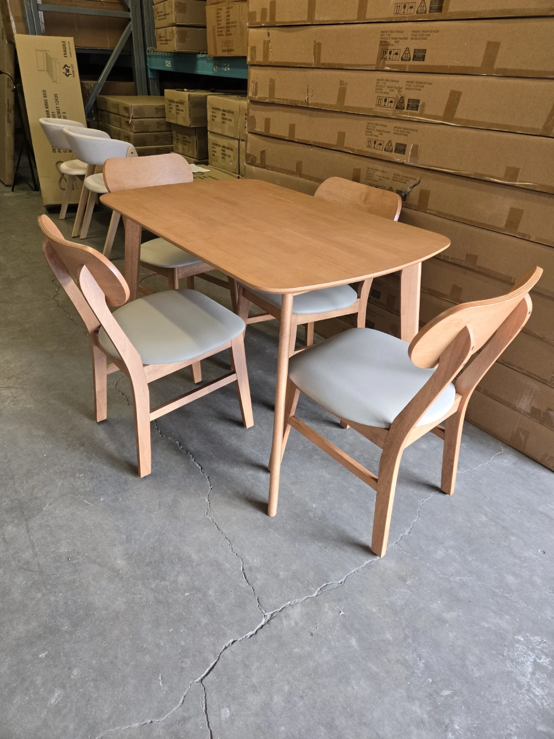 Malaysian Wooden Dining Table and Chair Set
