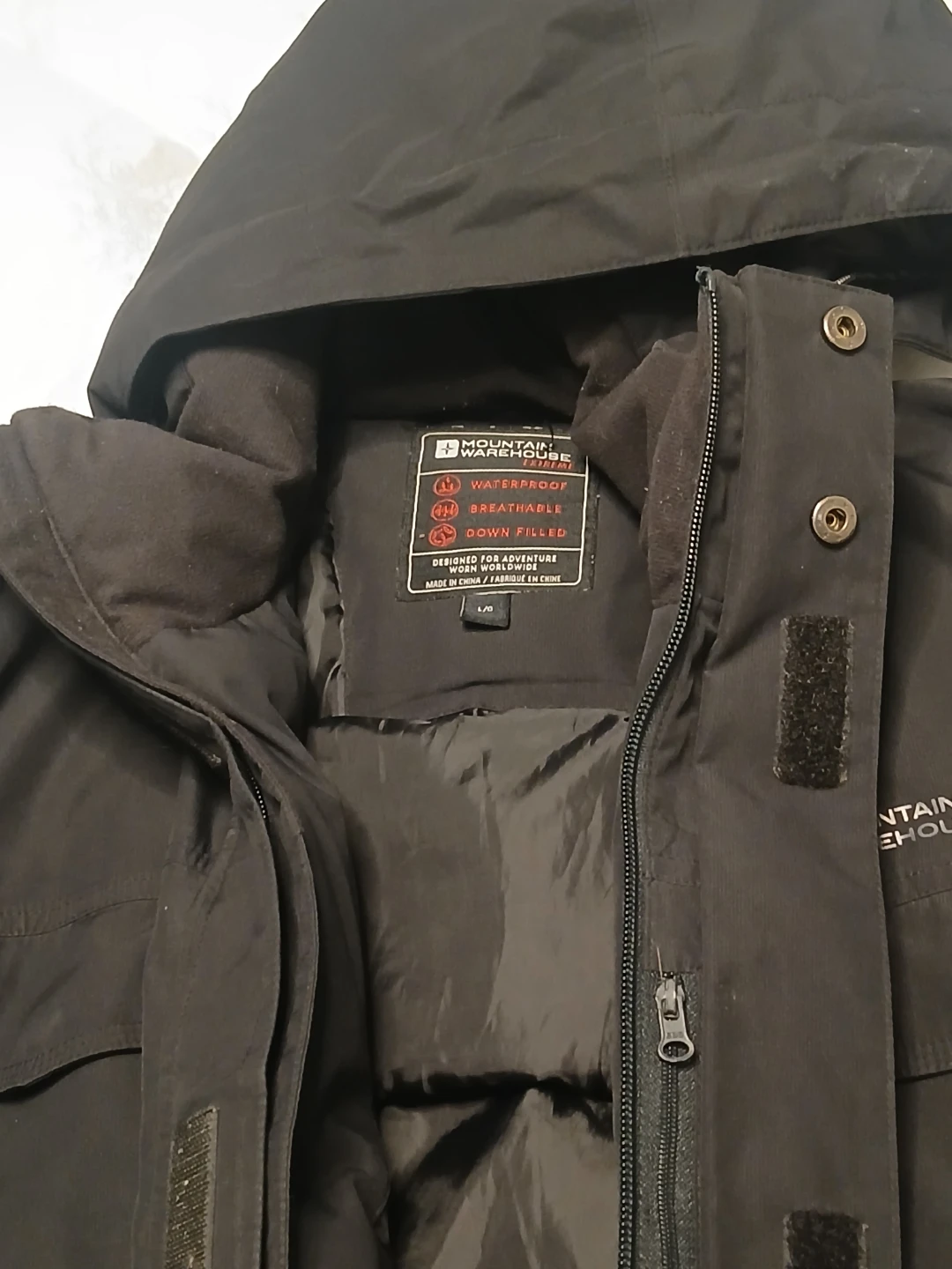 Men's Mountain Warehouse Down Filled Winter Jacket Black Large - photo 3
