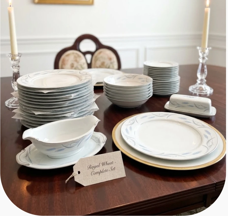 Beautiful Vintage Valmont China "Royal Wheat" Dinnerware Set - photo 2