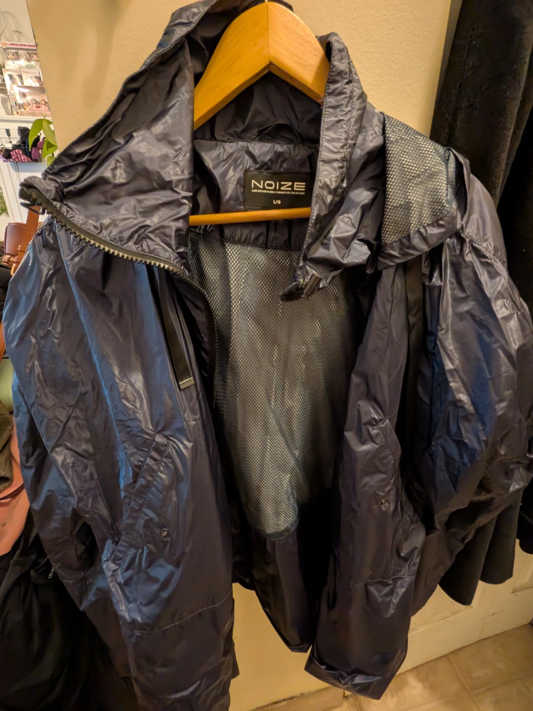 NOIZE Navy Blue Hooded Windbreaker