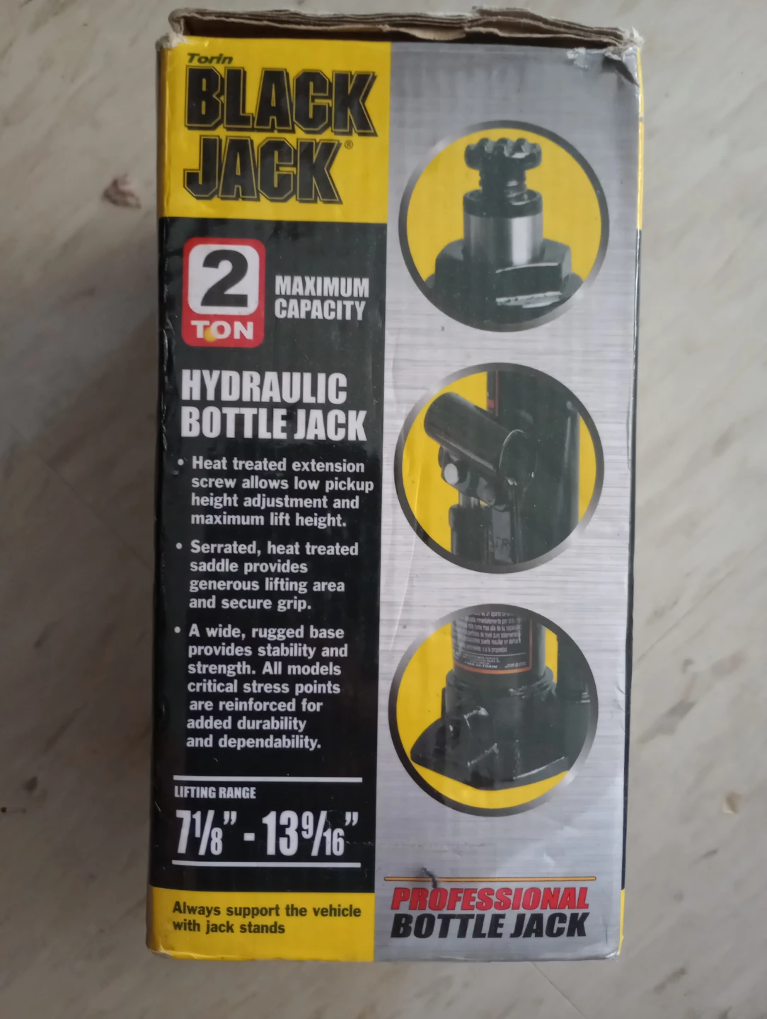 Torin Black Jack 2 Ton Hydraulic Bottle Jack