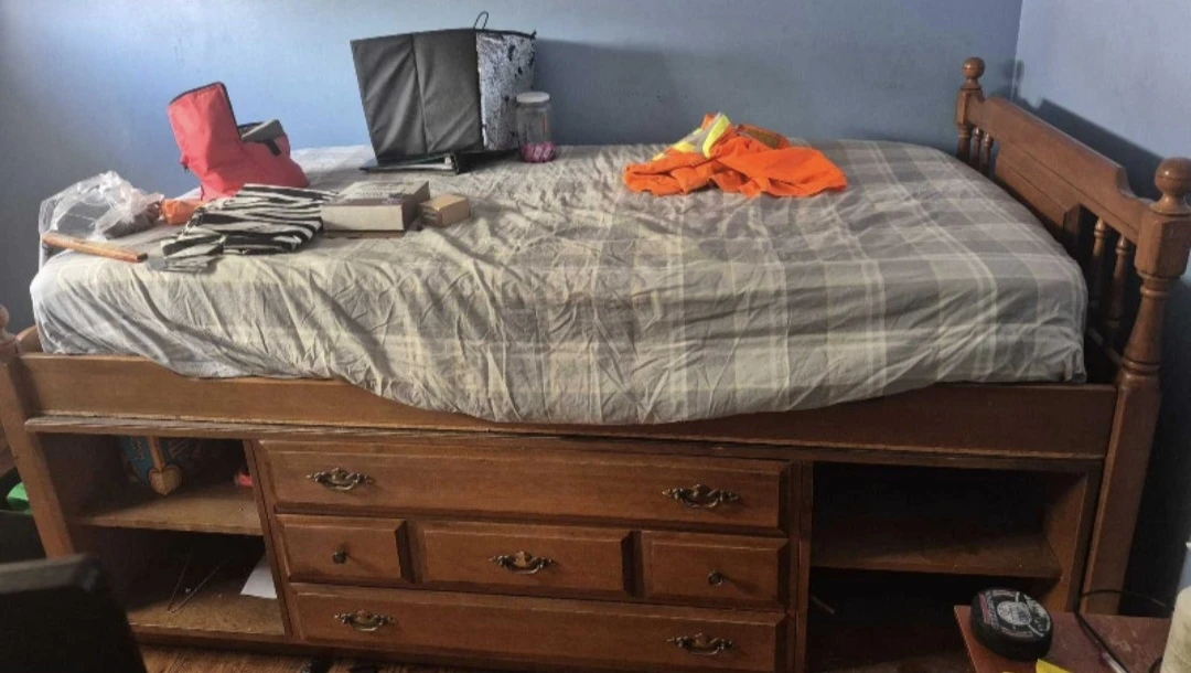 Wooden Twin Captain's Bed with Storage