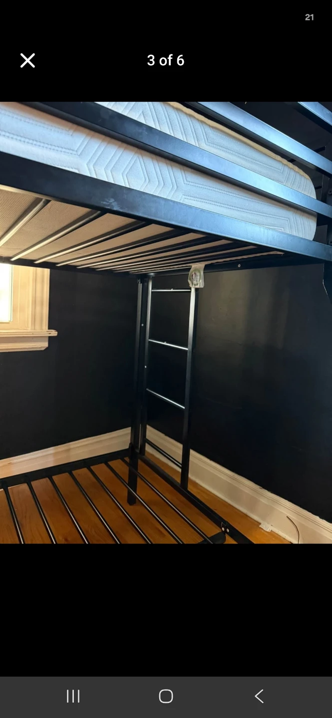 Black Metal Twin-Over-Full Bunk Bed - photo 3