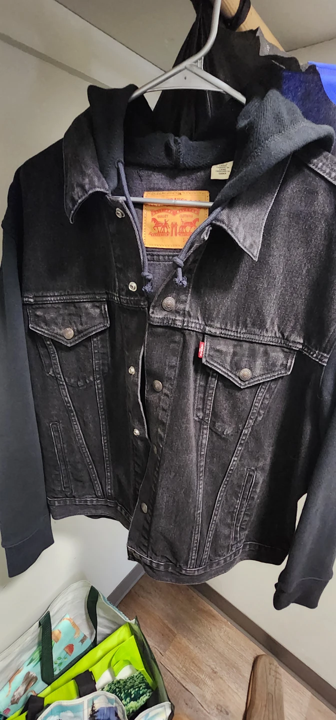 Levi's Black Denim Hoodie Jacket - photo 2