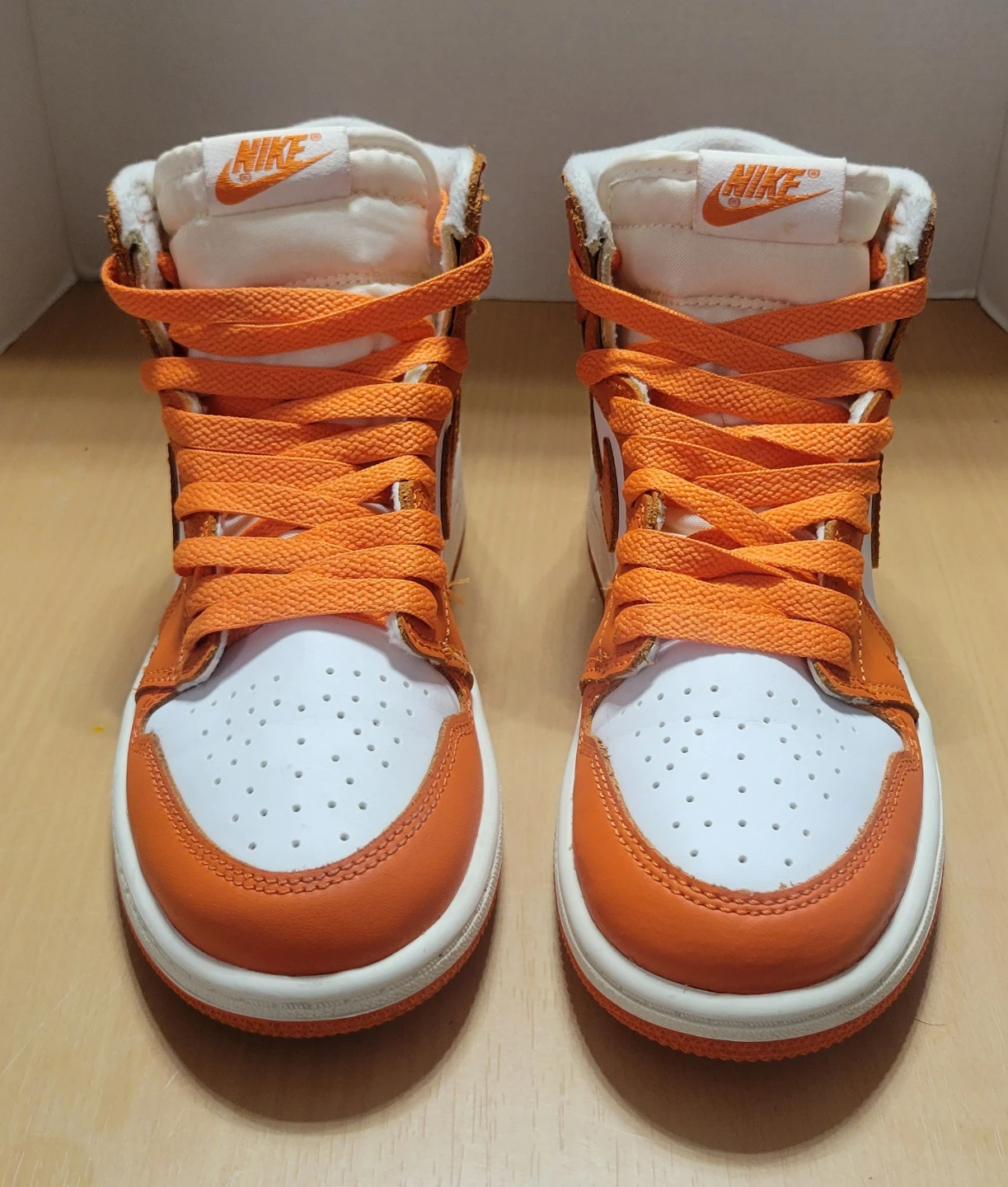 Nike Air Jordan 1 Retro High Orange Sneakers Youth 3Y - photo 3