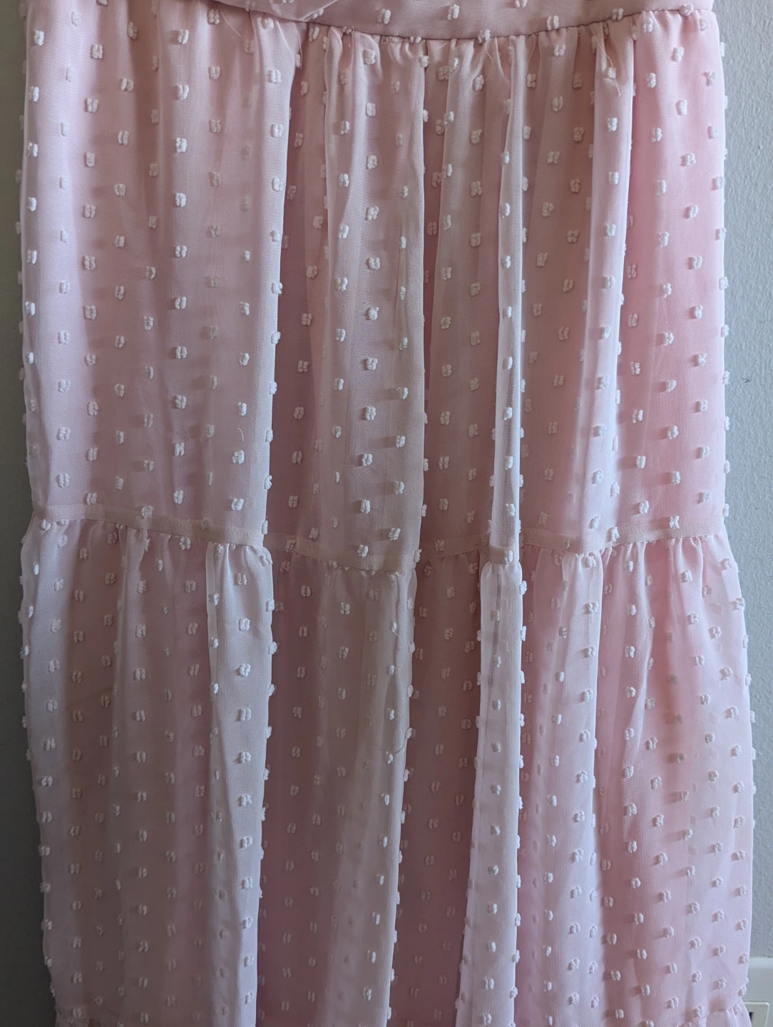 Light Pink Swiss Dot Maxi Dress - photo 3