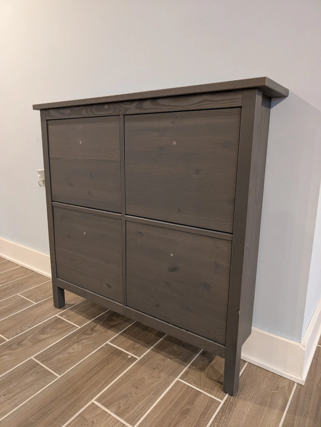 Dark Gray Wooden Shoe Cabinet