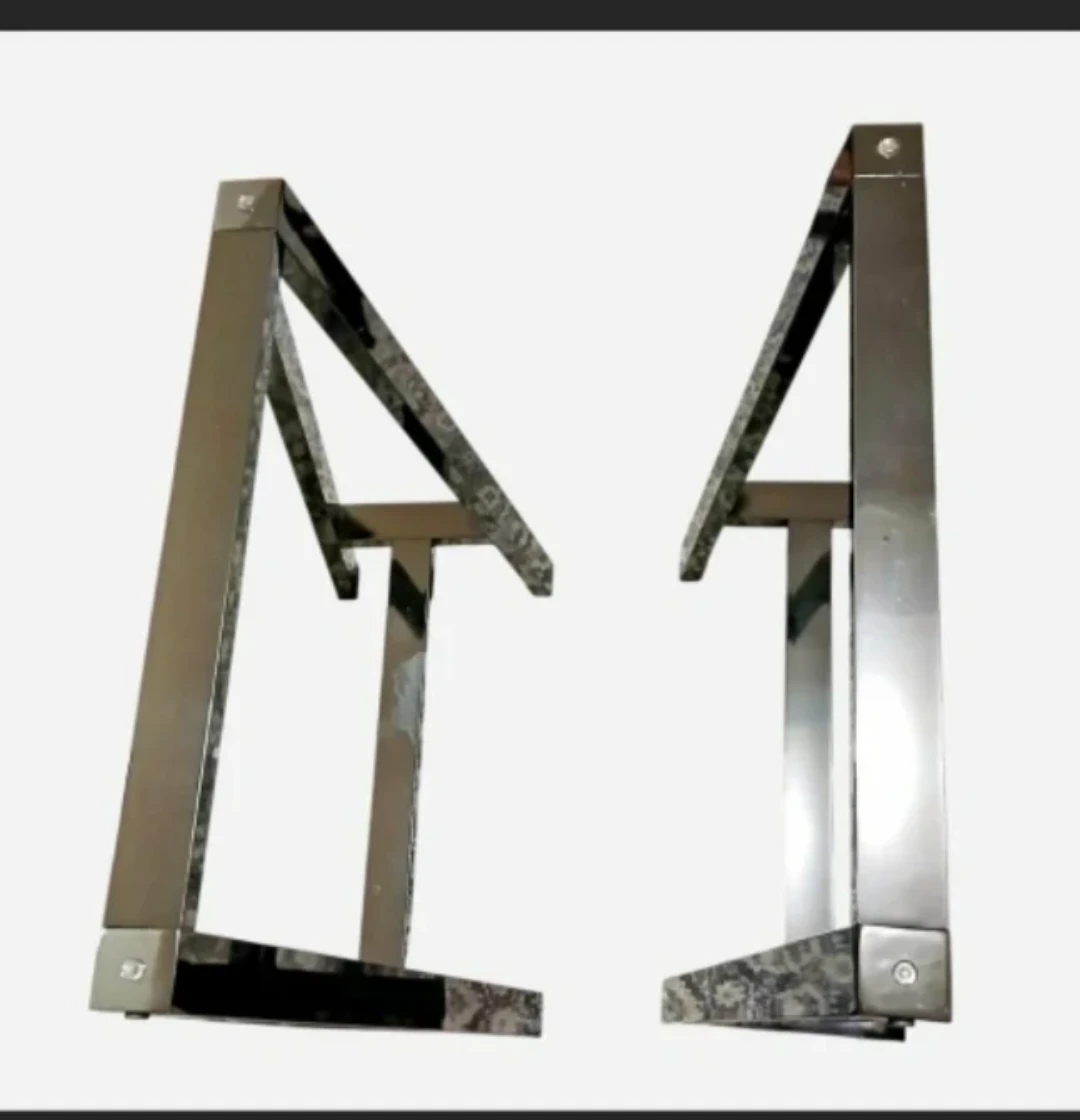 shiny stainless steel  Metal Table Base Frames or table leg - photo 2