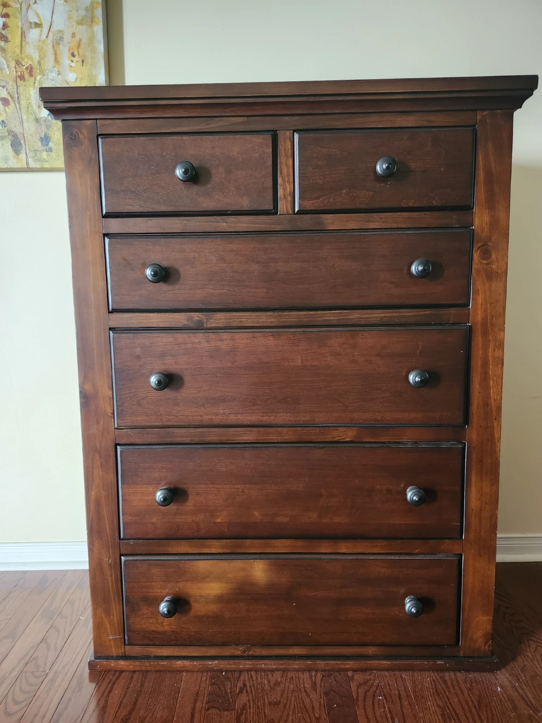 Cheryl oak real wood drawer chest