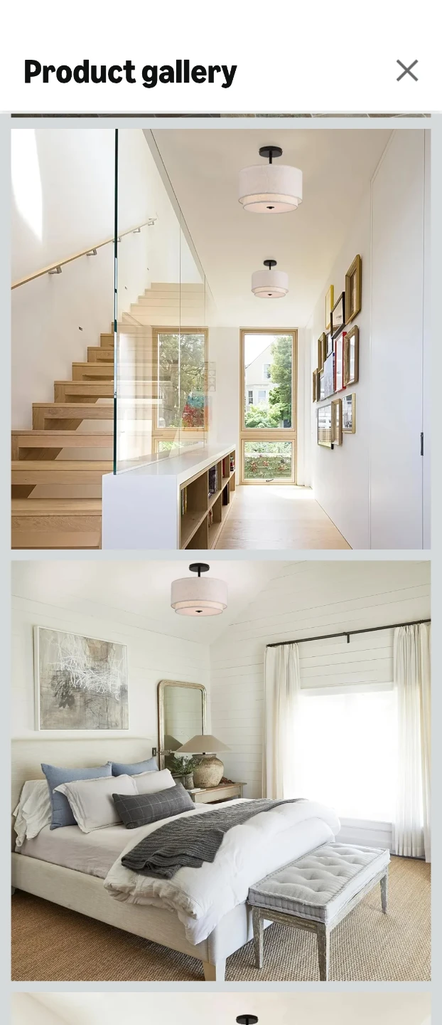 2-Tier Drum Flush Mount Ceiling Light - photo 3