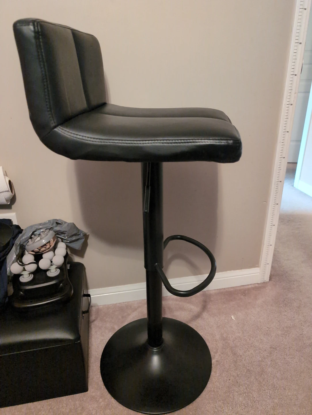 Adjustable Black Bar Stool - photo 3