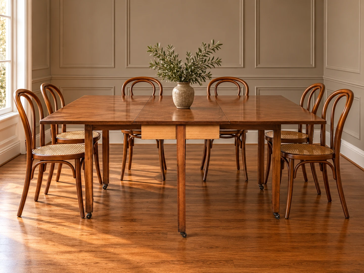 MCM Vintage Walnut Extendable Dining Table