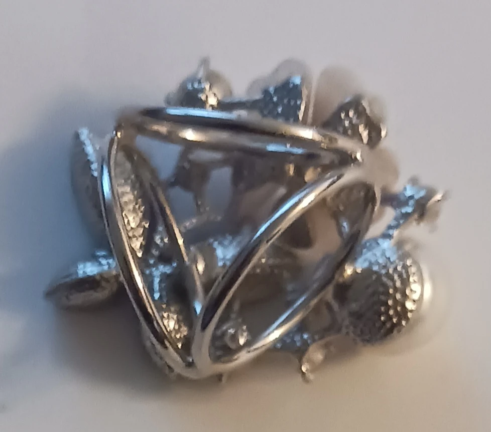 Butterfly and Pearl Statement Ring - photo 2