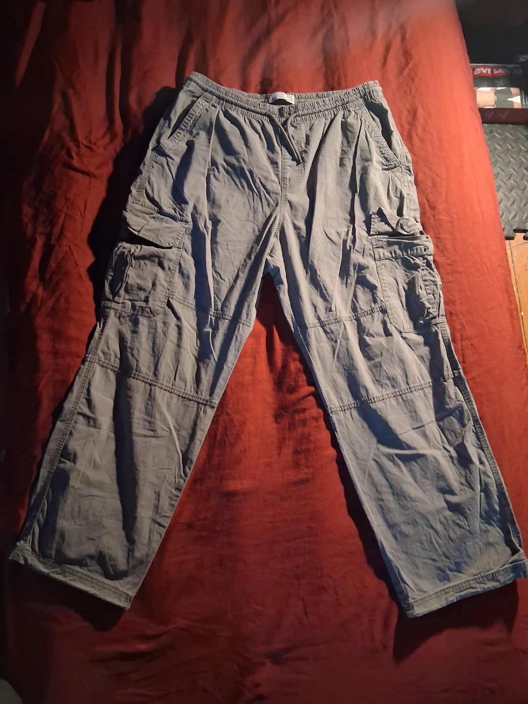 Gray Relaxed Fit Cargo Pants
