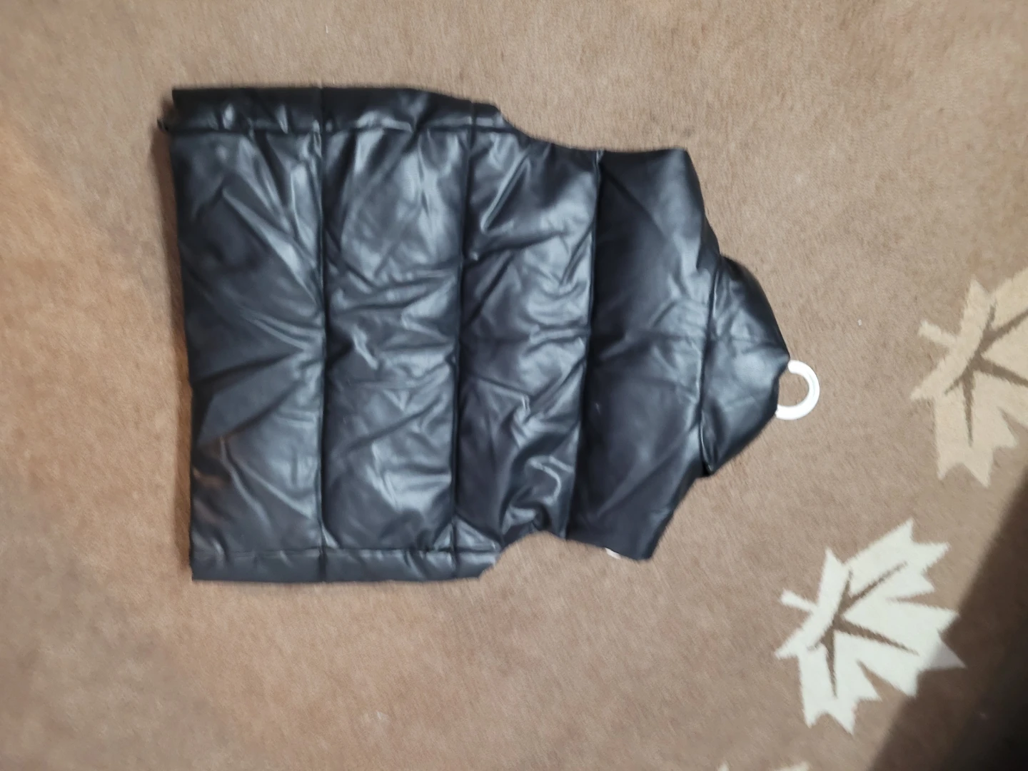 Zara Faux Leather Puffer Vest - Black - photo 2