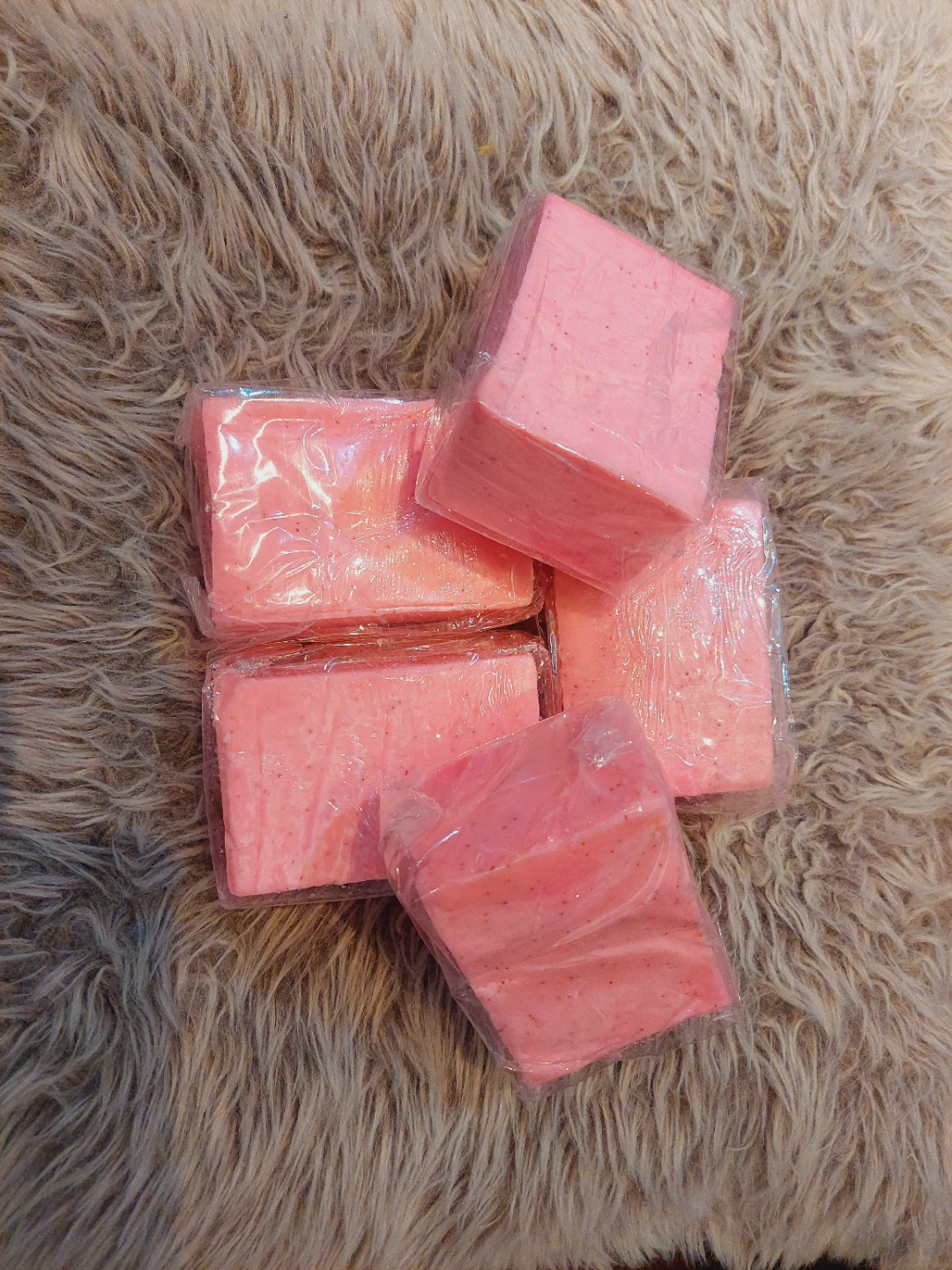 Set of 5 Handmade Pink Soap Bars