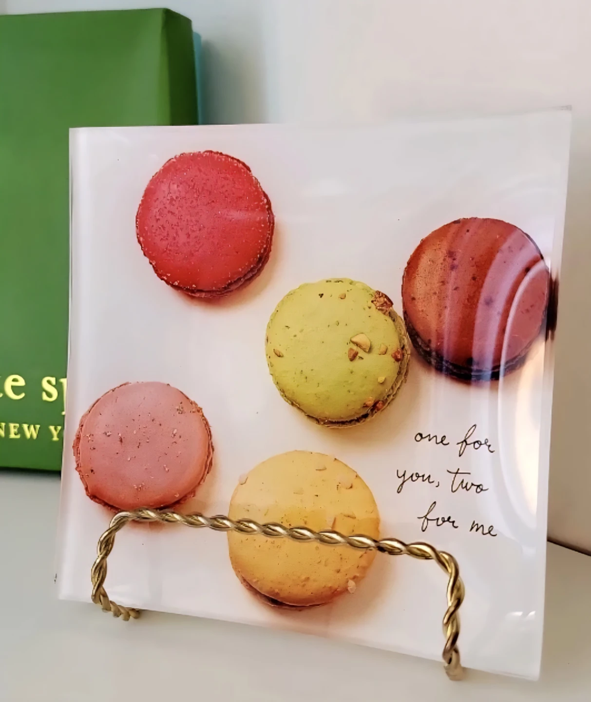 Kate Spade Macaroons Square Dish Snap Happy & Champagne flutes