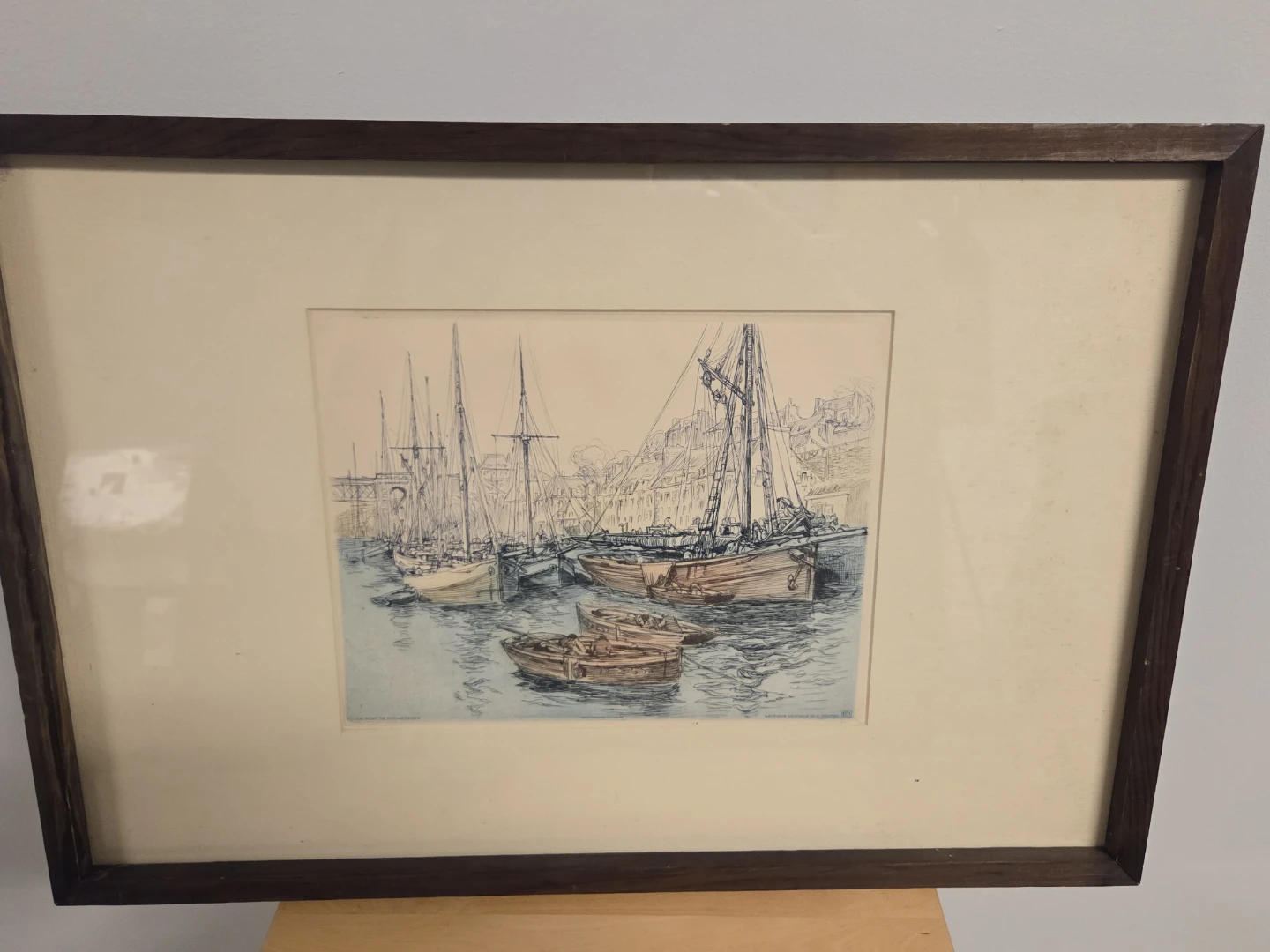 H. Cheffer Etching - Le Port de Douarnenez