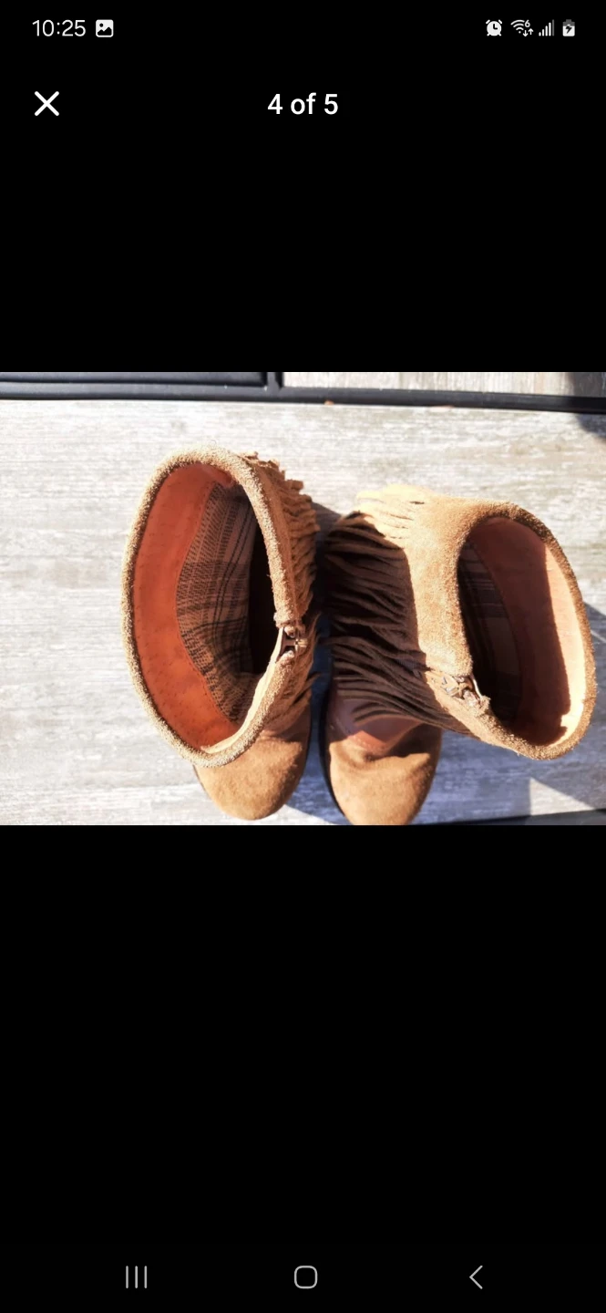 Brown Suede Fringe Ankle Boots - photo 4