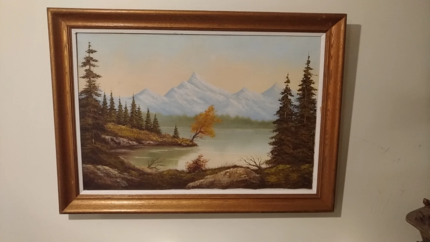 Landscape Oil Painting in Wood Frame