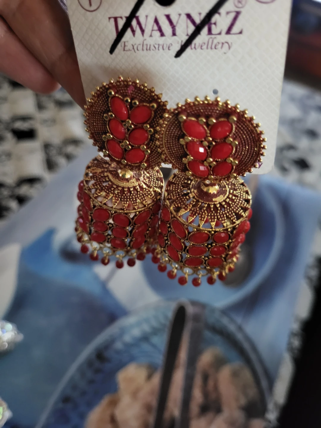 Set of Two Decorative Jhumka Earrings - photo 2
