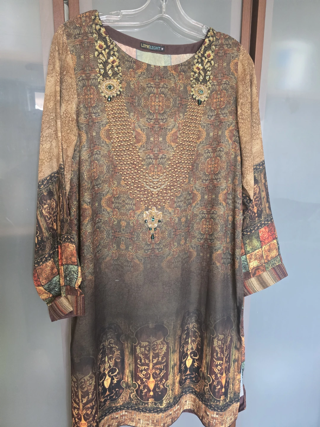 Limelight Printed Tunic with Embellishments