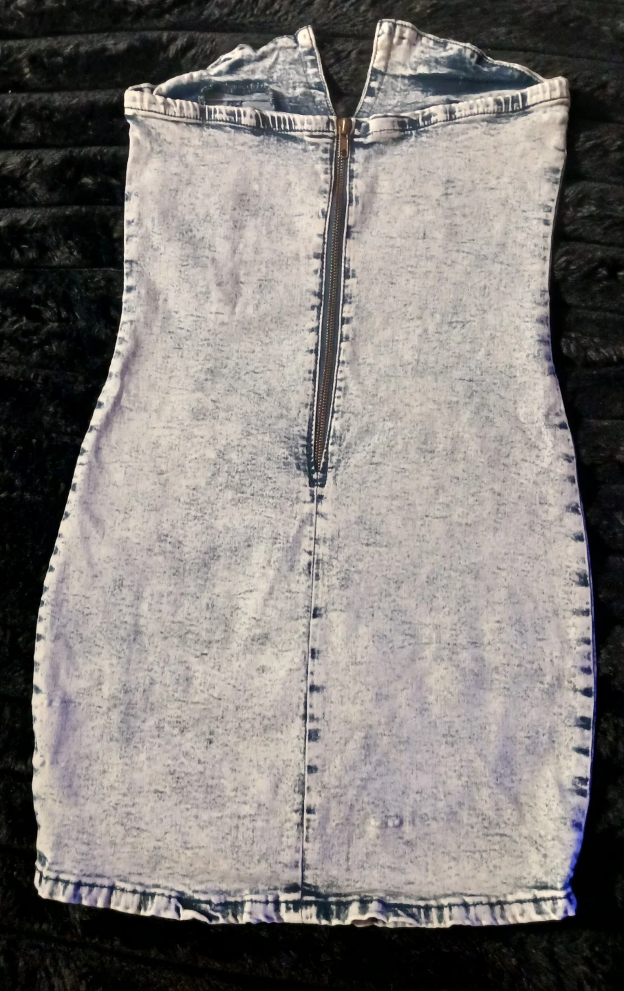 Acid Wash Denim Strapless Mini Dress - photo 3