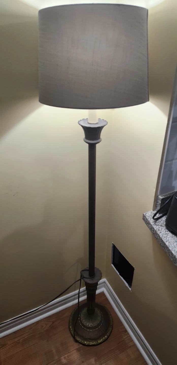 Vintage Style Floor Lamp with Grey Shade