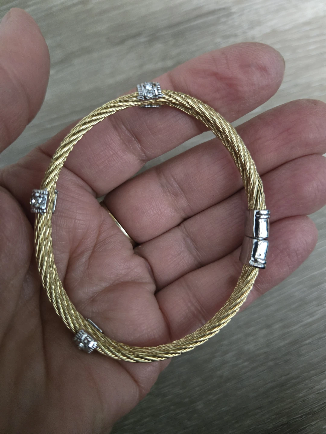 Gold and Silver Tone Wire Bracelet