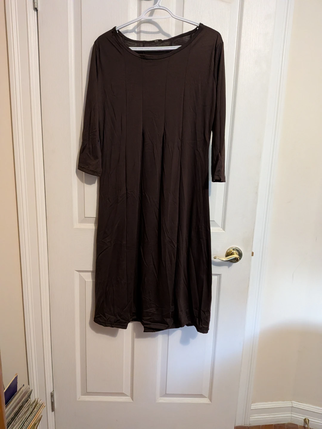 Dark brown long sleeve dress - photo 2