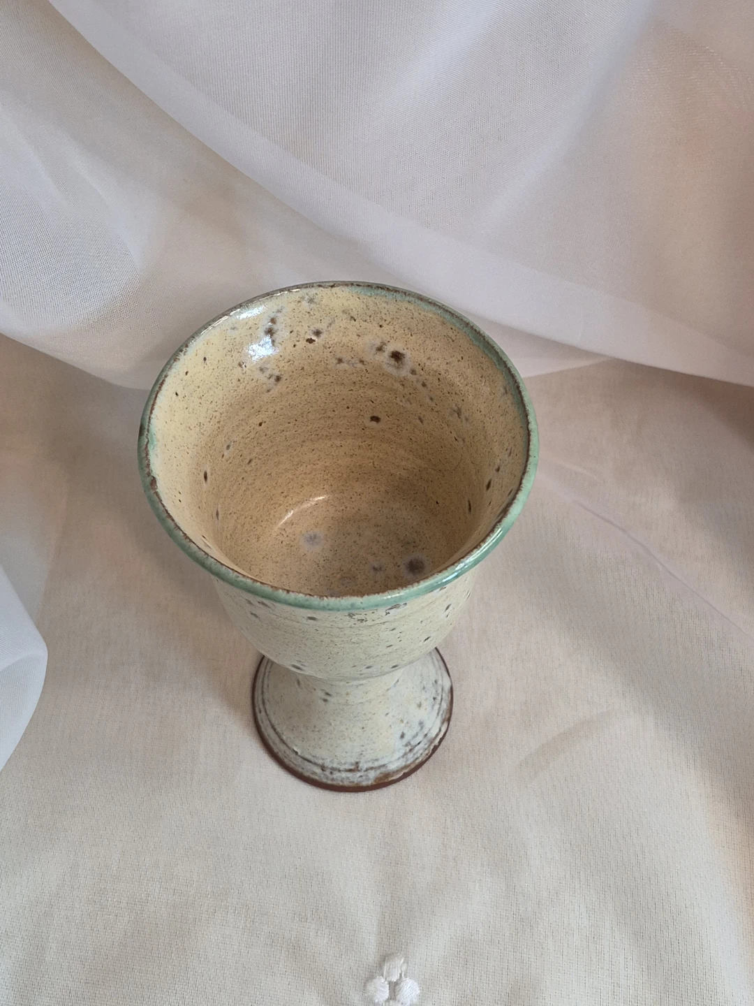 Studio Art Pottery 6" x 3 3/4" Goblet Decor 1983 Nova Scotia - photo 4